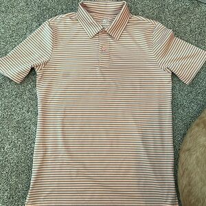 Boys The Class Club Modern Fit Golf shirt (Dillard’s) - orange/peach/gray